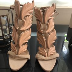 Giuseppe Zanotti Heel Wing Sandals. Brand New. Never Worn Luxury Beige Sandals For Party, Luxury Beige Party Sandals, Guiseppe Zannoti Heels, Giuseppe Zanotti Sandals, Couture Heels, Giuseppe Zanotti Heels Kanye, Giuseppe Zanotti Snake Heels, Giuseppe Zanotti Sneakers, Summer Heels