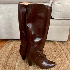 These Are Beautiful Vintage Gucci Tall Brown Boots. They’re Too Small For Me Since I Wear A 7.5, Unfortunately. They Have Been Worn Since They Are Vintage So Please Be Sure To Review Photos Carefully Before Buying! Let Me Know If You Have Any Questions! Gucci Round Toe Boots For Workwear, Gucci Boots For Workwear, Gucci Formal Boots With Branded Heel Counter, Gucci Formal Boots With Pointed Toe, Gucci Formal Pointed Toe Boots, Gucci Round Toe Boots For Office, Classic Gucci Boots With Leather Sole, Gucci Boots With Reinforced Heel For Formal Occasions, Gucci High Heel Boots For Formal Occasions