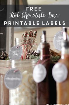 hot chocolate bar printable labels on jars