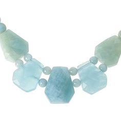 Jay King Sterling Silver Aquamarine 18" Necklace  The pretty, pastel aquamarine stones in this handcrafted necklace design are sure to bring a touch of chic, sophisticated gemstone color to any ensemble. From Jay King.       Approx. 18"L x 5/16"W with 2-3/4" extender     Stamped .925     Hook closure     Aquamarine necklace drape has five freeform stone stations      Round aquamarine beads complete necklace   Stone Information       All sizes and weights approximate     Stabilized Aquamarine - F Elegant Round Amazonite Necklace, Elegant Amazonite Jewelry With Faceted Beads, Elegant Amazonite Necklace With Faceted Beads, Elegant Aquamarine Jewelry With Faceted Beads, Turquoise Aquamarine Gemstone Beads Necklace, Aquamarine Necklace With Round Natural Stone Beads, Turquoise Aquamarine Beaded Necklace, Elegant Aquamarine Faceted Beads Jewelry, Luxury Handmade Ocean Jasper Necklace