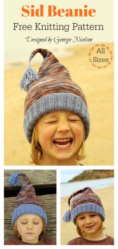 Sid Beanie Free Knitting Pattern Easy Knitting Patterns Free, Ravelry Knitting, Kids Knitting, Knitting Patterns Free Hats, Knitting Hat, Knitting Hats, Baby Knitting Patterns Free, Baby Hats Knitting, Sewing Patterns For Kids