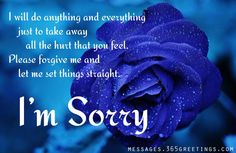 a blue rose with the words i'm sorry on it