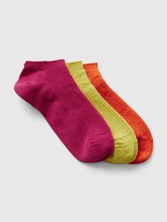 Pointelle Ankle Socks (3-Pack) | Gap Spring Sports Socks With Stretch, Sports Socks For Spring, Stretch Sports Socks For Spring, Sporty Stretch Pink Socks, Support People, Ribbed Top, Ankle Socks, Baby Toddler, Gap