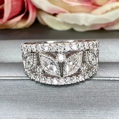 🐣. Offer Xtras! Diamond cluster ring 14K white gold, Unique Vintage Marquis cut diamond ring, natural diamond anniversary band, Marquis engagement ring #216 for $3352.00 #DiamondClusterRing #BirthdayGift #NaturalDiamond #EngagementRing #AnniversaryBand #14kWhiteGold #MarquisCut #DiamondRing #AnniversaryGift #MarquisRing Marquis Engagement Rings, Diamond Anniversary Bands, White Gold Set, Special Ring, Marquise Cut Diamond, Diamond Anniversary, Marquise Diamond, Ring Promise, Diamond Cluster Ring