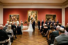 a couple getting married in front of an audience