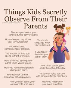 an ad for children's parents with the text things kids secrets observe from their parents