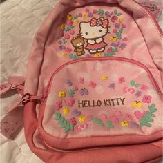 Hello Kitty And Bear Mini Backpack. Nwt. Cute Hello Kitty Print Bags For Back To School, Cute Hello Kitty Print Backpack For Daily Use, Cute Hello Kitty Print Bag For Students, Pink Rectangular Backpack With Cat Design, Cute Hello Kitty Print Student Bag, Pink Cat Design Backpack For Daily Use, Pink Backpack With Cat Design For Daily Use, Cute Hello Kitty Print Backpack For Travel, Cute Hello Kitty Backpack For Daily Use