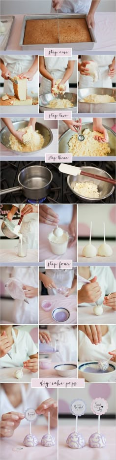 a series of photos showing how to make pies