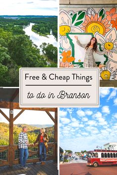 a collage of photos with the words free and cheap things to do in bran