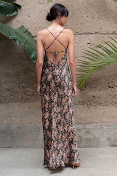 Ava by Jenny Yoo | Shop Online Now Spring Satin Maxi Dress With Cowl Back, Chic Summer Maxi Dress With Cowl Neck, Chic Cowl Neck Maxi Dress For Summer, Silk V-neck Slip Dress With Floral Print, Summer Maxi Dress With Cowl Back For Night Out, Spring Maxi Dress With Bias Cut And Cowl Back, Satin Maxi Dress With Cowl Neck, Satin Floral Print Dress For Night Out, Fitted Floral Print Maxi Slip Dress