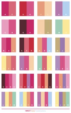 the color scheme for different shades of pink and red