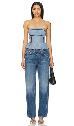 Find FREE PEOPLE Tara Tube Top In Blue on Editorialist. Free People Tara Tube Top in Blue. - size M (also in L, S, XL, XS) Free People Tara Tube Top in Blue. - size M (also in L, S, XL, XS) Jersey textile. Made in India. Machine wash recommended. Back tie closure. Seersucker fabric with back cut-out detail. FREE-WS4711. OB1964151. Free People invokes a spirit of femininity and creativity. Throughout their line of sweaters, tees, dresses and more, each piece incorporates a high level of quality and originality that reflects their adventurous it girl. With all that's constricting in the world today, Free People says your clothes don't have to be. Be yourself, be creative, be free. Denim Tube Top, Seersucker Fabric, Faded Denim, Cami Tanks, High Level, Tube Top, Top Brands, Cut Out, Free People