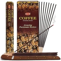 This is a bundled product that includes Coffee incense of Hem incense and Trumiri incense holder. Incense Kit: This bundle includes 1 box of incenses. There are 6 packets in each box. Each packet has 20 incenses in it. Incense holder is also included in the bundle. Coffee incense are used as home fragrance products for smudging, stress relief, spritual dcor and meditation dcor. Inciensos Aromaticos: Incenses are popular in every culture. Some of them even use them in witchcraft supplies. Agarbat Incense Stick Holder, Witchcraft Supplies, Incense Sticks Holder, Buy Coffee, Coffee Cafe, Incense Sticks, Incense Holder, Incense Burner, Natural Organic