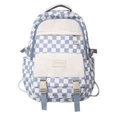 Cute Women's Nylon Backpack for Teenagers Girls Plaid School Bag Female Student Travel Rucksack Large Capacity Student Bookbag [23y 8m 10d] Trendy Nylon Backpack For Study, Nylon Backpack For Study With Large Capacity, Large Capacity Nylon Backpack For Study, Casual Nylon College Backpack, Black School Bags, Women Backpack Travel, Purple Logo, Travel Rucksack, Student Travel