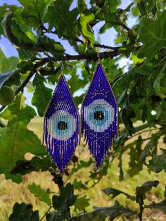 Evil Eye Beaded Earrings Seed Bead Beadwork Fringe Beadwork - Etsy Handmade Adjustable Spiritual Beaded Earrings, Bohemian Evil Eye Earrings As Gift, Handmade Spiritual Beaded Drop Earrings, Handmade Spiritual Beaded Dangle Earrings, Handmade Teardrop Beads For Gifts, Handmade Beaded Dangle Earrings, Fringe Aesthetic, Turkey Eye, Bead Earring