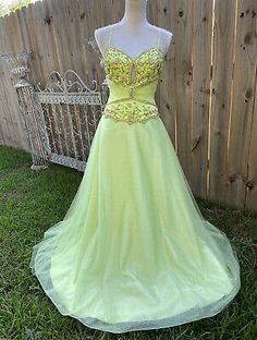 Glam Gurlz Lime Green Formal Dress Ballgown Womens Size 6 Sparkly Floral Beading | eBay Fitted Green Evening Dress For Pageant, Embroidered Fitted Dress For Pageant, Fitted Embroidered Dresses For Pageants, Fitted Embroidered Dress For Pageants, Embroidered Fitted Dress For Pageants, Green Fitted Gown For Pageant, Embellished Green Gown For Pageant, Green Embellished Gown For Pageant, Embellished Green Gown For Pageants