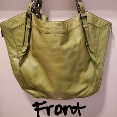 Lime Green Leather Kooba Shopping Tote. Chocolate Satin Lining With Two Open Pouches, Key Chain, And Zipper Pouch. Silver Hardware . Very Good Condition . 22 X 16 X 1 . Kooba Dust Bag Included. Kooba Handbag, Green On-the-go Bucket Shoulder Bag, Kooba Handbags, Green Satchel Bag With Silver-tone Hardware, Green Bags With Silver-tone Hardware And Double Handle, Green Shoulder Bag With Gold-tone Hardware And Double Handle, Green Leather Bag With Gold-tone Hardware, Large Leather Bag, Chain Strap Bag