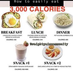 an image of food that includes calories and other things to eat in the day