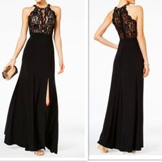 Morgan & Co Lace & Nude Maxi Gown/Long Dress/ Party Dress / Black Size/Talla 3 $109 Condition : New ,Please Reference The Pics, Thanks! This Dress Is Juniors Size 3 (Find The Perfect Fit In Juniors To Women's Size Equivalents: 1/2=0, 3/4=2, 5/6=4, 7/8=6, 9/10=8, 11/12=10, 13/14=12, 15/16=14) Formal Dresses With Lace Trim For Prom Season, Formal Black Dress With Lace Back, Formal Maxi Dress With Lace Trim, Floor-length Lace Trim Dress For Night Out, Black Floor-length Dress With Lace Back, Formal Maxi Dress With Lace Back, Evening Floor-length Dress With Lace Back, Floor-length Lace Back Evening Dress, Black Maxi Dress With Lace Bodice For Formal Occasions