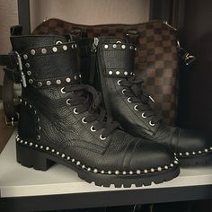 Gently Used, In Excellent Condition W/Box. Studded Boots, Sam Edelman Shoes, Moto Boots, Sam Edelman, Women Shoes, Boots, Women Shopping, Black, Color