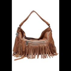 "New - The Item Is Brand-New, Unused, And Unworn. The Item May Or May Not Have The Original Tags And/Or Original Packaging. Style: The Lulu Main Zip Closure, Exterior Zip Pocket, Fringe/Braiding Detail, Top Handle Two Zip Pockets, Slip Pocket Measures Approximately 18"W X 3.25"D X 11.5"H With A 4" Handle Drop; Weighs 1.9 Lbs Body 100% Leather; Lining 100% Polyester" Brown Fringe Bag For Everyday Use, Brown Textured Leather Bags For Fall, Chic Brown Fringe Hobo Bag, Fall Brown Textured Leather Bags, Trendy Brown Shoulder Bag With Leather Backing, Trendy Brown Hobo Bag With Fringe, Brown Satchel Bag With Fringe, Brown Leather Shoulder Bag With Fringe, Brown Satchel With Fringe