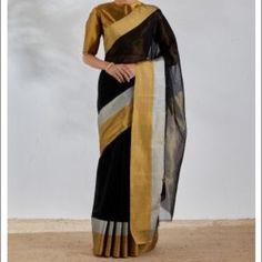 Brand New Black Color Saree Great For South Asian Events, Cocktails, Reception Parties No Blouse - This Designer Sells Their Blouses Separately Raw Mango Sarees, Sarees Black, Cotton Saree Blouse Designs, Sequin Saree, Raw Mango, Indian Silk Sarees, Linen Saree, Blouse Length, Beautiful Saree