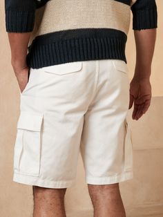 Perfect for explorations remote and routine, this classic cargo short is crafted from a soft-yet-sturdy blend of linen and cotton, a travel companion we find is always welcome in warm weather.  Zip fly with button closure.  Belt loops.  Slider tabs a Cotton Cargo Shorts With Built-in Shorts For Vacation, Vacation Cotton Cargo Shorts With Built-in Shorts, High-waisted Cotton Cargo Shorts With Built-in Shorts, Outdoor Cotton Cargo Pants With Built-in Shorts, White Cotton Cargo Shorts With Built-in Shorts, Cargo Shorts, Cotton Linen, Banana Republic, Warm Weather