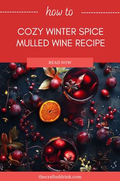 A warm glass of Winter Spice Mulled Wine decorated with spices, perfect for festive gatherings. This pin features an inviting cozy drink recipe for the holiday season. Hot Red Wine Recipe, Hot Spiced Wine Recipe, Winter Solstice Drinks, Spiced Mulled Wine Recipe, Hot Spiced Wine, Spiced Wine Recipe, Red Wine Recipe, Mulled Wine Recipe