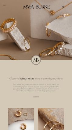 A modern jewellery brand identity design that is inspired by luxury design, minimalist editorial design and typography logo. The branding design, backed by strategy, is intended to target a niche audience of fashion enthusiasts with the blend of simplicity and luxury.  This logo branding identity is a collection of typography design, earthy color palette, art direction, packaging design paired with high-end elegance to represent the brand's mission. Jewelry Brand Color Palette, Jewellery Website Design, Jewelry Brand Identity, Home Branding, Minimalist Editorial, Color Palette Art, Jewelry Website Design, Jewellery Website, Jewelry Editorial