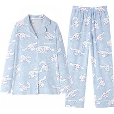 *Pajamas Made Of Polyester Fabric, Soft And Skin-Friendly, Elasticity, Warm And Comfortable, Fashionable, Anti-Wrinkle, Easy To Clean, Wear Resistant To Deformation. *Super Cute Kawaii Two-Piece Sleepwear Set Have Been Thoughtfully Designed To Impress Little Women. *Kawaii Pajamas Is An Fashion Button Down Pajamas Women For Wearing At Home And For Daily Casual Wear, Sleep, Slumber Parties, Bridesmaid Pajamas, Girls' Day, Living Room, Bedroom, Hotel, Vacation, And Travel. *It Is A Best Gift For Y Cute Nightwear, Kawaii Pajamas, Pyjamas Party, Straight Fit Pants, Soft Pajamas, Nightgowns For Women, Asian Outfits, Sleepwear Sets, Pajamas Set