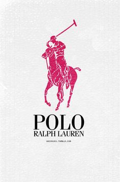 the polo logo is red and white with a man on a horse holding a golf club