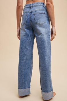 All the style points you want and all the comfort you need. Upgrade your denim game with our 90s style cuffed jeans. Get the perfect fit with high rise and straight cut design, while enjoying full length coverage. 90'S STYLE HIGH RISE FULL LENGTH REGULAR STRAIGHT LEG RELAXED FIT CUFFED HEM DETAILED INSEAM: 32" (WITH CUFFED) Sizing, measurements approximate: Small: sizes 2-4 Medium: sizes 6-8 Large: 8-10 X-Large: 10-12 Fabric Contents 99.3%COTTON 0.7%SPANDEX 90s Jeans, Cuffed Jeans, Judy Blue Jeans, 90s Inspired, 90s Style, Wide Cuff, Dress Hats, Curve Dresses, Long Blouse