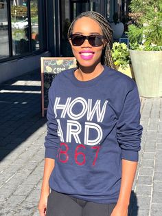 Howard™ 1867 SweatshirtOfficially licensed Howard University collegiate product Sweatshirt:.: Loose fit.: 50% USA Cotton; 50% Polyester.: Runs true to size Discover More Officially licensed Howard University Apparel Celebrating Black excellence. Building legacy.Join the scholar community: @BlackandScholaredProud HBCU-owned business *model image courtesy of Lyn Tracy Images Howard University, Going Out Tops, Black Excellence, Navy And White, Going Out, Graphic Sweatshirt, Loose Fitting, Navy, Sweatshirts