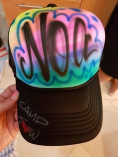 Each package for $99 includes 10 hats airbrushed with names and colors like shown, shipped. Specify names or words and request for colors in notes section.  Amazing custom airbrushed trucker style hat for your next party, camp season or enjoy a great deal on a totally fun, unique, personalized gifts they will love!The hats can match or be different, various color schemes or styles.  Email us if you have questions or need a custom order, we are happy to help! Airbrushed on NEW - one size fits mos Fun Letter Print Trucker Hat For Birthday, Party Snapback Trucker Hat With Letter Print, Personalized Snapback Baseball Cap For Birthday, Personalized Trucker Hat For Birthday, Airbrush Trucker Hat, Bar Mitzvah Party Favors, Teen Hats, Bar Mitzvah Party, Custom Airbrushing