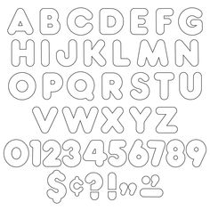 the upper and lower letters are outlined in black ink, with numbers on each side