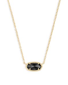 A dainty stone and delicate metallic chain combine to create the Elisa Gold Pendant Necklace in Black, your new favorite wear-anywhere accessory. This pendant Necklace can be paired with any look, providing that extra touch of timeless style. Make the Elisa Gold Pendant Necklace a staple in your wardrobe and you will not be disappointed. Metal 14k Yellow Gold Over Brass Material Black Opaque Glass Size 0.38"L x 0.63"W, 15" chain with 2" extender Closure Lobster clasp Please note: Due to the one-of-a-kind nature of the medium, exact colors and patterns may vary slightly from the image shown. | Kendra Scott Elisa Gold Pendant Necklace in Black | Opaque Glass Elisa Gold Pendant Necklace, Elisa Necklace, Steve Madden Mules, Elisa Pendant Necklace, Kendra Scott Necklace Elisa, Short Pendant Necklace, Eyewear Kids, Kendra Scott Elisa, Kendra Scott Necklace