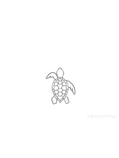 a black and white drawing of a turtle