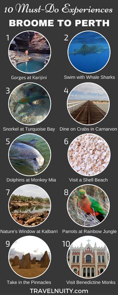 the top ten things to see and do in broome to perth, australia