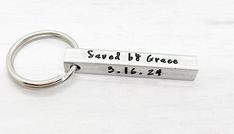 Saved by Grace Keychain, Baptized, Baptism Necklace, Baptism Gift, Adult Baptism Gift, Bar Baptism Gifts, Baptism Keychain, Man Baptism Gift - Etsy Personalized Silver Keychain Gift, Personalized Rectangular Keychain For Gift, Personalized Rectangular Keychain Gift, Rectangular Name Keychain For Gifts, Rectangular Name Keychain Gift, Adult Baptism Gifts, Adult Baptism, Saved By Grace, Baptism Gifts