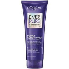 You don't have to choose between protecting the color you love and caring for your hair needs. Your beautiful blonde hair can also get brassy. Elevate your hair care routine, EverPure Sulfate Free Purple Conditioner with Hibiscus and Purple Dye corrects brassy yellow to orange tones while leaving your hair moisturized and brighter. Color-treated hair requires special care. It's not purple conditioner for blonde hair, or purple conditioner for brown hair, or purple conditioner for gray hair, its Shampoo Loreal, Shimmer Lights Shampoo, Purple Shampoo For Blondes, Best Purple Shampoo, Purple Conditioner, Shampoo For Gray Hair, Brassy Hair, Purple Shampoo And Conditioner, Purple Dye