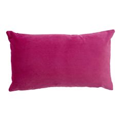 a pink pillow on a white background with no one in the photo to describe it