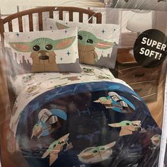 the baby yoda bedding set is on display for kids to see in their store