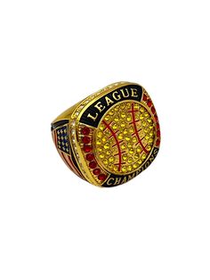 PRICES MAY VARY. HIGH QUALITY DESIGN: Championship Rings Are Great Stand Out Awards For Your Team, Leagues and Tournaments Size : From US Size 9, Fits Youth age 6-15 Wooden Box sold Separately Gift : Great Gift For Sports Fan. Feel Free To Exchange Or Return It If You Do Not Love It. RECOGNITION: A Perfect way to Recognize any Player, Competitor, Coach, Sponsor, Team Mom or Dad. Material :Environmental Friendly Zinc Alloy Crystal Stone,Absolutely Solid Ring Not Hollow. This ring is made of a zin Gold Championship Ring, Sports Awards, Gold Bodies, Heads And Tails, Team Mom, Championship Rings, Gifts For Sports Fans, Star Images, Bezel Ring