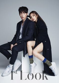 two people sitting next to each other in front of a white background with text that reads korean ootd