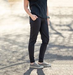 The Carita Joggers are so comfortable yet versatile that you can wear them lounging around drinking your coffee, or dressed up to go out on the town. Features a tall waistband much like a control panel, or simply fold it down for a lower rise. Now with a capri option too! No serger required! No special tools needed. Comes in sizes xx-small, x-small, 4, 6, 8, 10, 12, 14, 16, 18, 20, 22, 24, 26. This pattern is designed for knits. Suggested fabrics include: Stretch fabric with at least 35% stretch Stretch Activewear With Pockets For Everyday, Comfortable Fitted Everyday Activewear, Comfortable Fitted Activewear For Everyday, Fitted Activewear With Side Pockets For Everyday, Sporty Mid-rise Pants For Everyday, Black 4-way Stretch Activewear, Black Everyday Activewear With Side Pockets, Everyday Black Activewear With Side Pockets, Everyday Black Activewear With 4-way Stretch