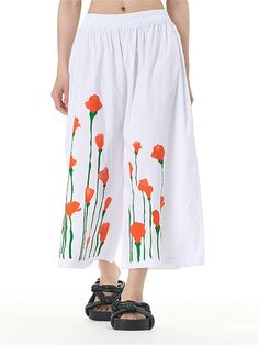 Description Product ID: BT2031760 Material: Cotton Blend Pattern: Printed Season: Summer Style: Casual Occasion: Daily, Travel, Street Package included: 1 * Pants Size Chart(Asian Size): Please allow 1-3 cm measured error. Size Length Waist One Size 82cm | 32.3 in 64cm - 114cm | 25.2'' - 44.9 in White Floral Print Pants, White Floral Print Straight Pants, Summer Floral Print Cotton Wide Leg Pants, White Floral Print Ankle-length Bottoms, White Floral Print Ankle-length Pants, White Floral Print Relaxed Fit Bottoms, White Floral Print Bottoms With Relaxed Fit, Spring White Loose Fit Harem Pants, Spring White Loosely Fitted Harem Pants