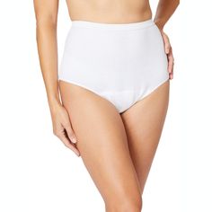 Feel confident and comfortable every day with our Cotton Incontinence Brief 2-Pack. Designed with an extra-long absorbent gusset for superior moisture control. Leak-resistant technology ensures you stay dry and worry-free. Crafted from triple-layer fabric for enhanced moisture and liquid resistance. Holds up to 10ml of liquid for an added layer of security. Soft and breathable cotton material keeps you comfortable all day. Easy care with machine wash convenience. Imported. Refer to our to find y Supportive Full Coverage White Bottoms, White Brief Bottoms With Moderate Coverage, White Soft Touch Bottoms For Daywear, White Bottoms With Soft Touch, White Smoothing Full Coverage Bottoms, Supportive White Full Coverage Shapewear, White Full Coverage Supportive Shapewear, White Full Coverage Seamless Bottoms, Supportive Anti-odor Intimate Briefs