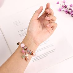 Material: Natural Crystal Color: Picture style Fashion Element: Lotus, Peach Blossom Style: Ethnic Style Peach Blossoms, Shell Beads, Watch Necklace, Ethnic Fashion, Natural Crystals, Ring Bracelet, Earring Necklace, Lotus, Shells