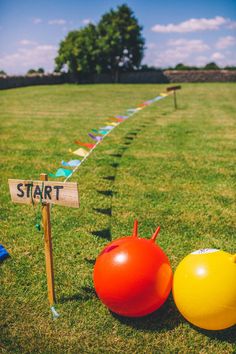 Large bouncy hoppers and other wedding games at outdoor wedding ceremony Giant Garden Games, Outdoor Wedding Games, Fun Wedding Games, Garden Wedding Games, Wedding Party Games, Festival Style Wedding, Space Hopper, Wedding Game