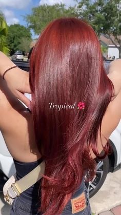 Wine Hair Color, Red Hair Inspo, Wine Hair, Cherry Hair, Ginger Hair Color, Birthday Hair, Hairstyles For Layered Hair, Dyed Natural Hair, Hair Color Auburn